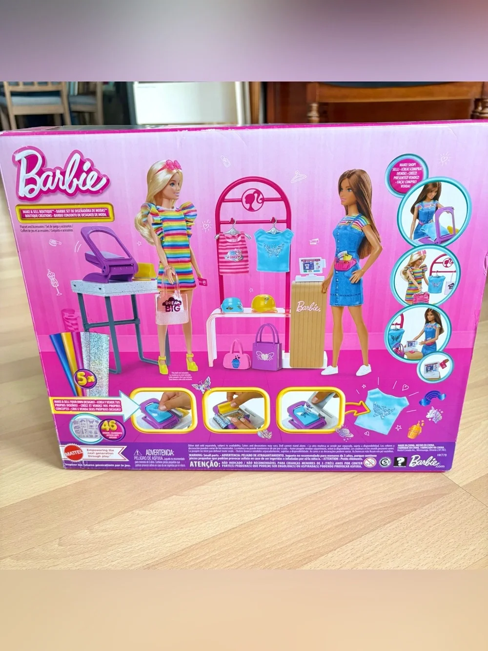 Barbie Make & Sell Boutique Playset w/ Foil Design Tools Clothes & Accessories